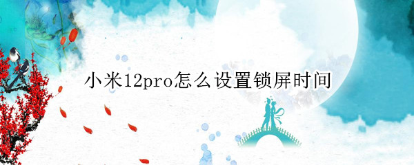 小米12pro怎么设置锁屏时间