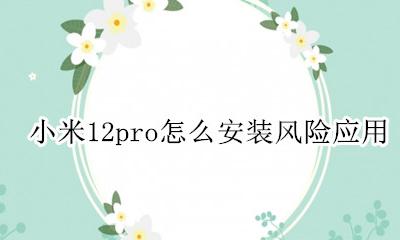 小米12pro怎么安装风险应用 小米12pro风险应用安装授权