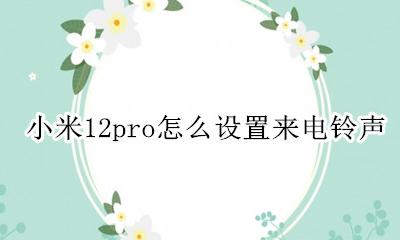 小米12pro怎么下载铃声 小米12pro怎么设置来电铃声