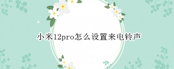 小米12pro怎么设置来电铃声
