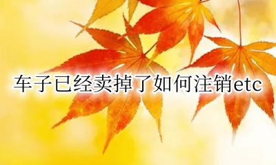 车子卖了可以注销吗 车子已经卖掉了如何注销etc