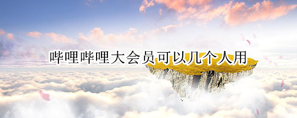 b站大会员可以几个人用