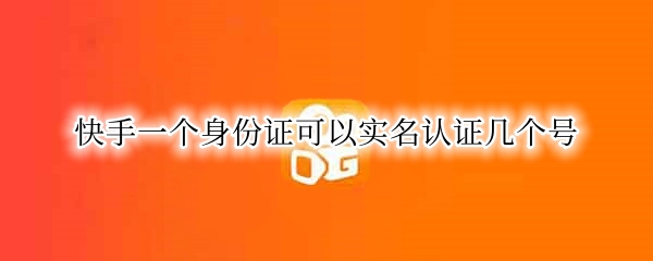 快手一个身份证可以实名认证几个号