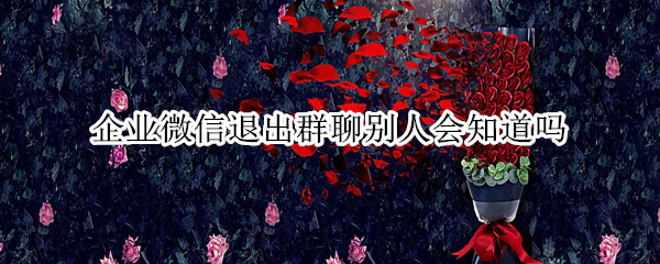 企业微信退出群聊别人会知道吗