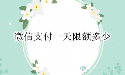 微信支付一天限额多少 微信支付限额一天是多少