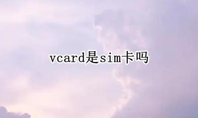 vcard是sim卡吗 华为vcard是sim卡吗