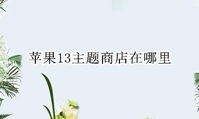 苹果13主题商店在哪里 苹果十一主题商店在哪里