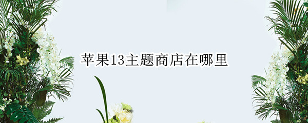 苹果13主题商店在哪里