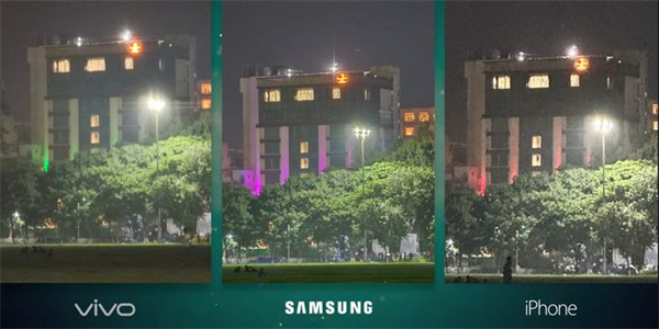 三星S22 Ultra、苹果14 Pro Max、vivo X80 Pro夜景拍照对比