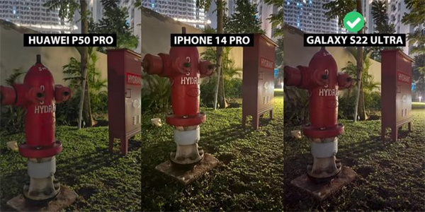 三星S22 Ultra、华为P50 Pro、苹果14 Pro影像对比