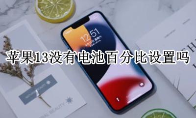 苹果13没有电池百分比吗? 苹果13没有电池百分比设置吗