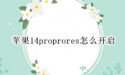 苹果14proprores怎么开启 iphone14pro prores怎么用