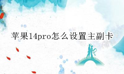苹果14pro怎么设置主副卡 苹果14pro怎么更改主副卡