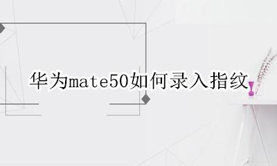 华为mate50如何录入指纹 华为mate50怎么录入指纹