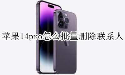 苹果14pro怎么批量删除联系人 iphone14promax怎么批量删除联系人