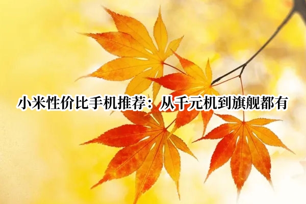 小米性价比手机推荐