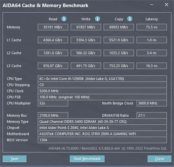 英睿达DDR5-4800内存评测