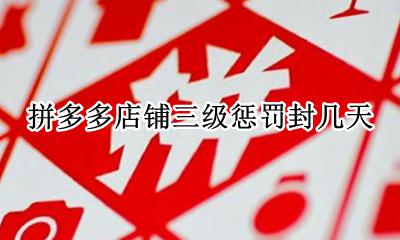 拼多多店铺三级惩罚封几天 拼多多店铺三级惩罚多久才能解封