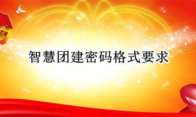 智慧团建密码格式要求 密码设置格式要求