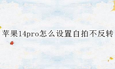 苹果14怎么设置自拍不反过来 苹果14pro怎么设置自拍不反转