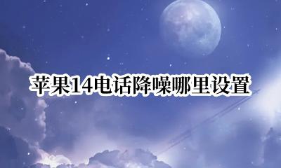 苹果14电话降噪哪里设置 iphone14电话降噪怎么设置