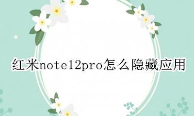 红米note12pro怎么隐藏应用 红米note12pro怎么打开隐藏应用