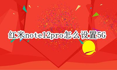 红米note12系统12 红米note12pro怎么设置5G