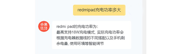 redmipad充电功率多大