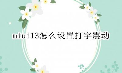 miui13按键震动 miui13怎么设置打字震动