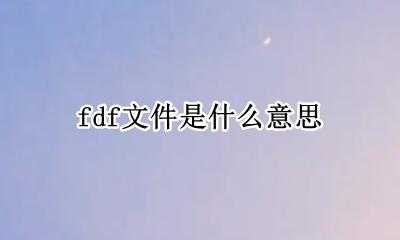 什么是fdf格式 fdf文件是什么意思