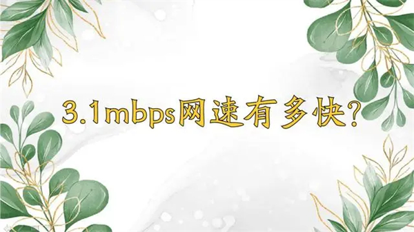 3.1mbps 网速有多快