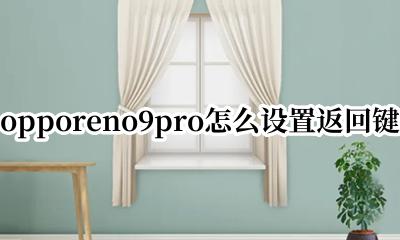 oppor9手机怎么设置返回键 opporeno9pro怎么设置返回键