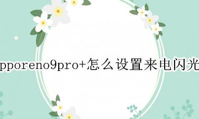 opporeno9pro+怎么设置来电闪光灯 来电闪光灯在哪