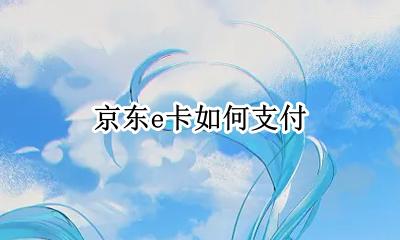 京东e卡如何支付 京东e卡支付如何使用