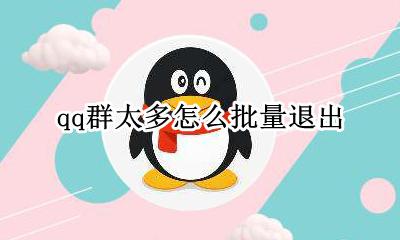 qq群太多怎么批量退出 Qq群太多怎么一次全部退出