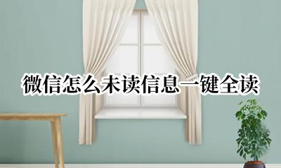 微信消息可以一键全读吗 微信怎么未读信息一键全读
