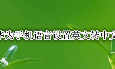 华为手机语言设置英文转中文 华为手机如何中文语言转化成英语