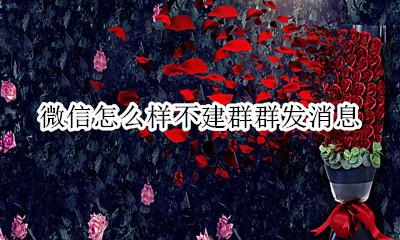 微信怎么样不建群群发消息 怎么用微信群发消息不建群