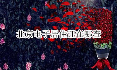 北京电子居住证在哪查 怎么查北京电子居住证