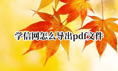 学信网pdf怎么保存 学信网怎么导出pdf文件