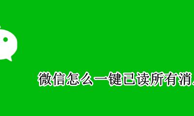 微信怎么一键已读所有消息 微信好多消息怎么一键已读
