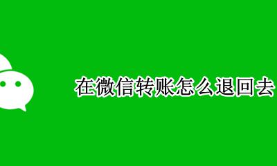在微信转账怎么退回去 微信转账怎么退回去怎么能看到