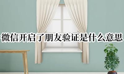 微信开启了朋友验证是什么意思 微信上开启了朋友验证是什么意思