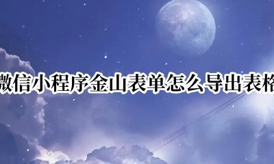 金山文档小程序导出excel 微信小程序金山表单怎么导出表格