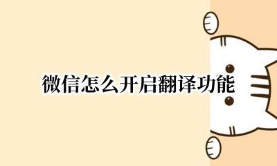 打开微信翻译功能 微信怎么开启翻译功能