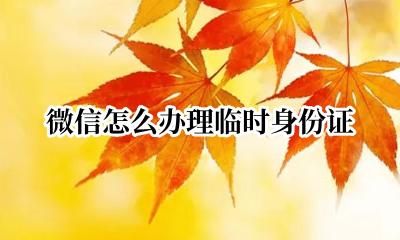 微信怎么办理临时身份证 微信办理临时身份证要多久