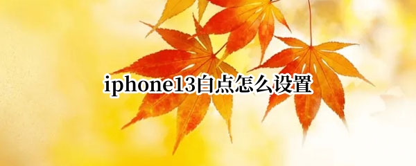 iphone13白点怎么设置