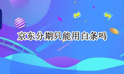 京东分期只能用白条吗 京东可以不用白条分期吗