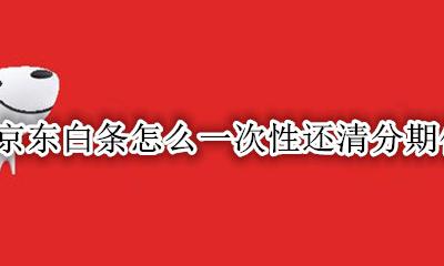 京东白条分期了怎么一次性还清 京东白条怎么一次性还清分期付款