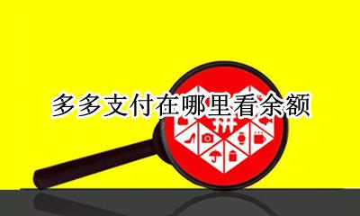 怎样查多多支付余额 多多支付在哪里看余额